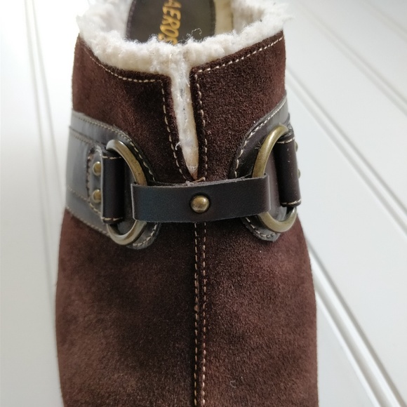 Aerosoles brown suede mules with buckle - Picture 5 of 6